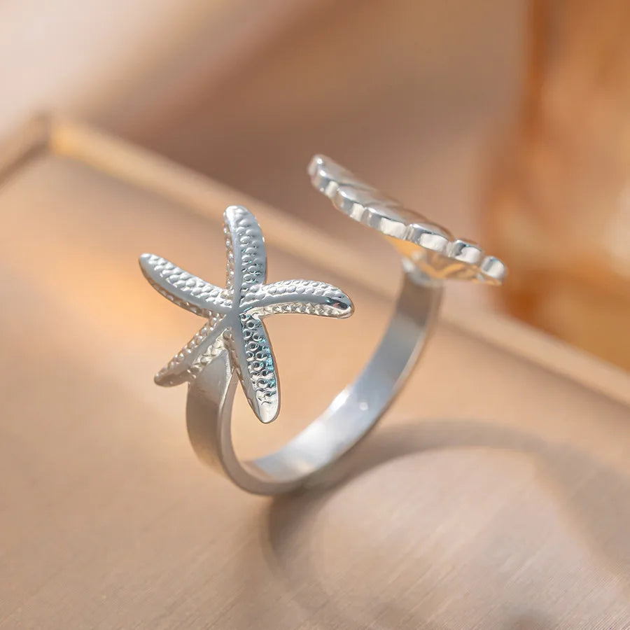 Adjustable Titanium Steel Fashion Ring K82 Steel Color Ring Open