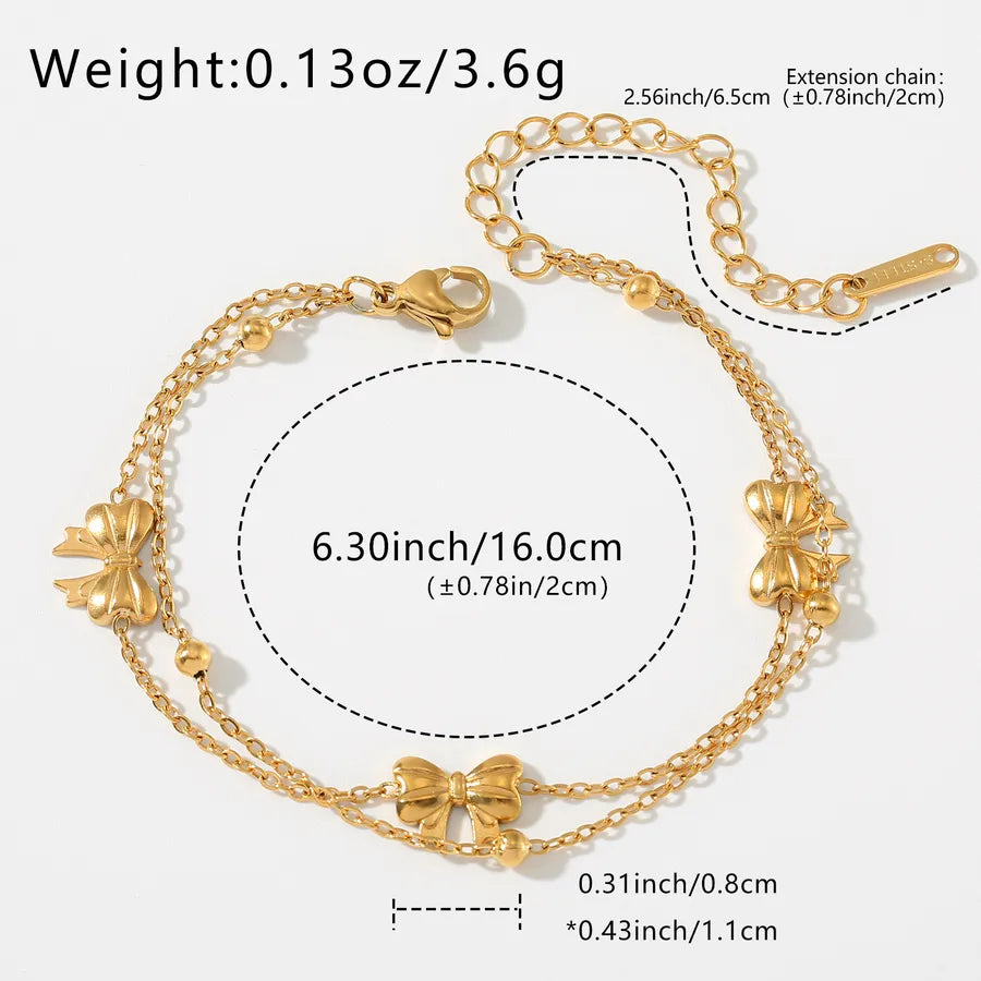 Gold & Silver Bowknot Stainless Steel Bracelet