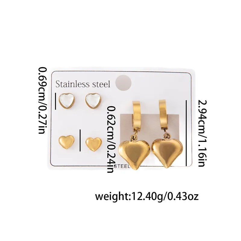 Titanium Steel Heart Earrings for Women Love Titanium Steel Earrings 0961