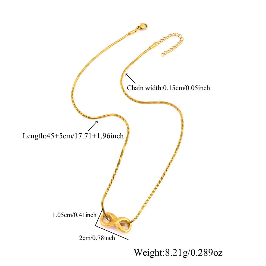 18K Gold Infinity Pendant Necklace – Stainless Steel