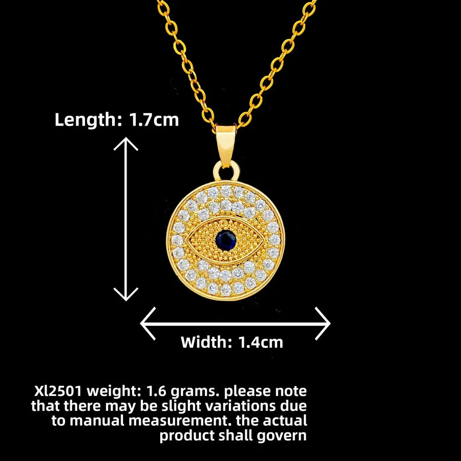 Butterfly & Whale Couple Pendant Necklace XL2501 Round Blue Eye Necklace Gold