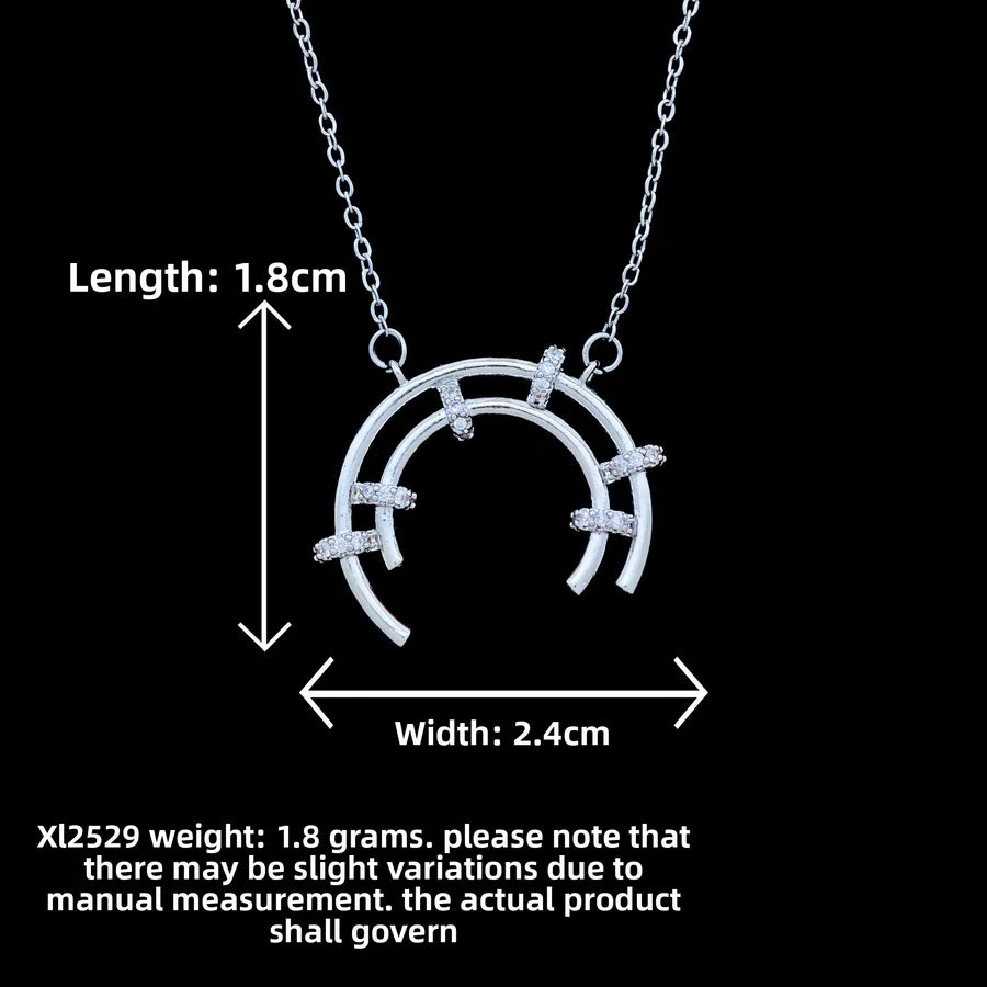 Butterfly & Whale Couple Pendant Necklace XL2529 Semi-Circular Arc Necklace Silver