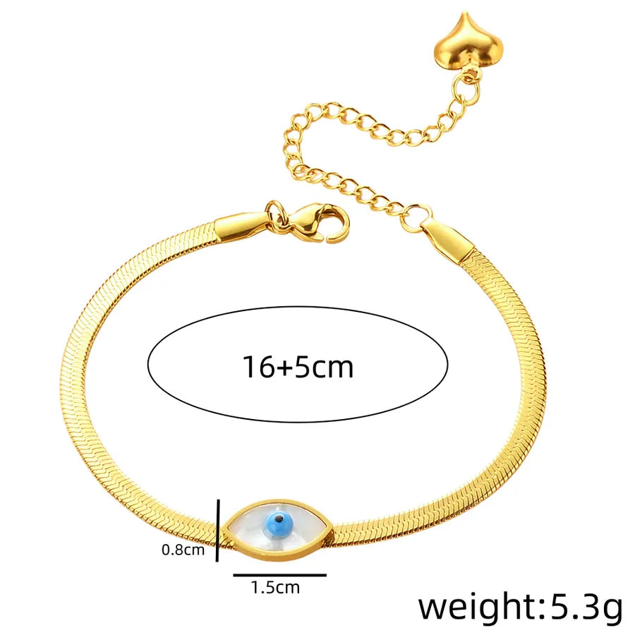 Women's Gold-Plated Evil Eye Stainless Bracelet