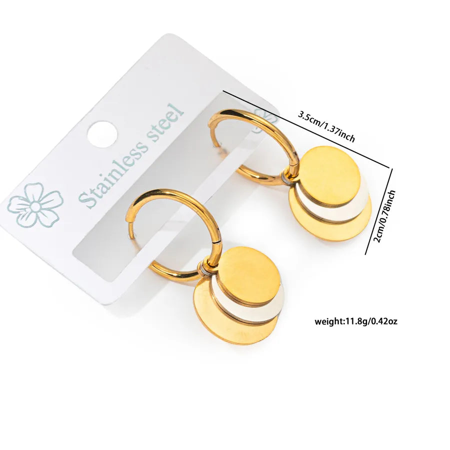 Gold Plated Titanium Steel Heart & Moon Earrings Full Moon BJGE0315