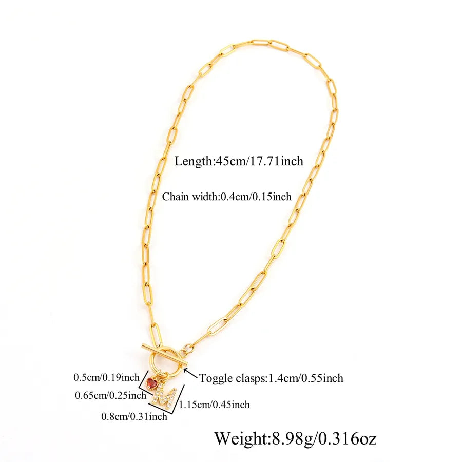 Gold Zircon Crystal Pendant Paperclip Necklace