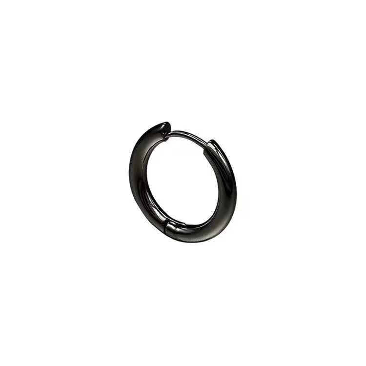 Unisex No Piercing Geometric Stainless Steel Ear Cuff Black Ear Button