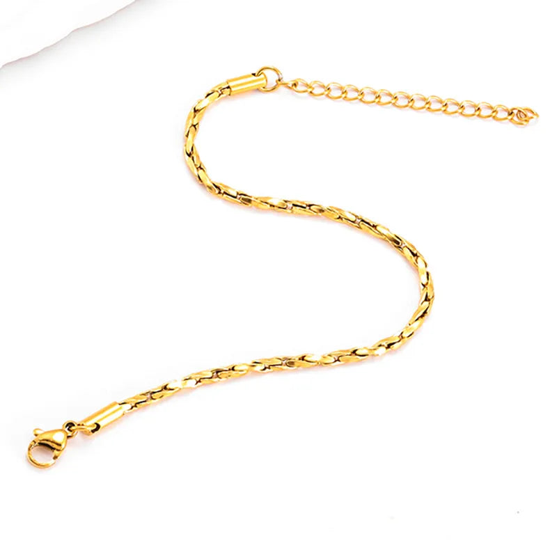 Gold Plated Snake Bone Bracelet – Unisex Geometric