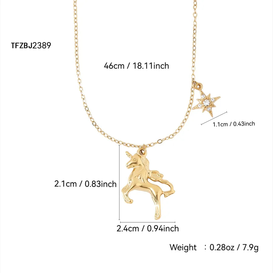 Elegant Gold-Plated Animal Pendant Necklace Gold Necklace
