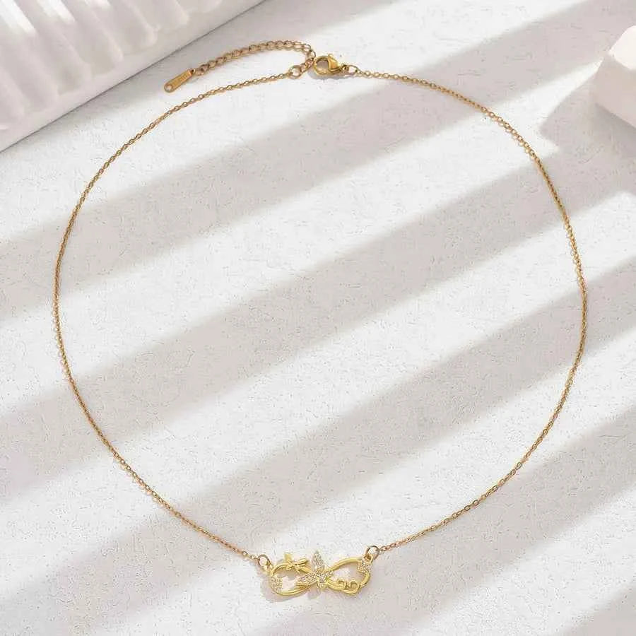 18K Gold Butterfly Pendant Necklace