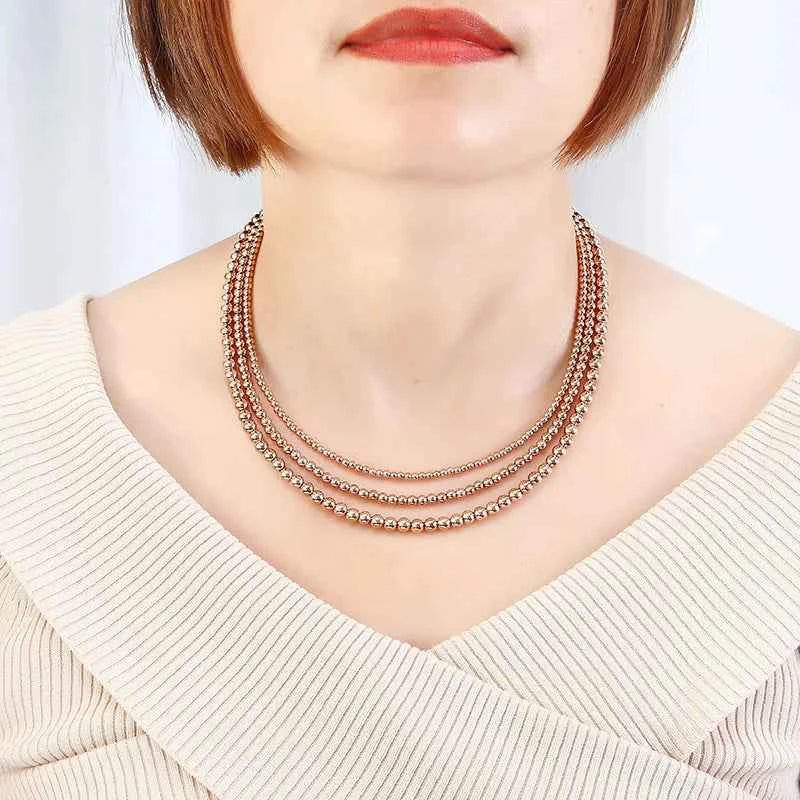 Rose Gold Stainless Steel Geometric Necklace