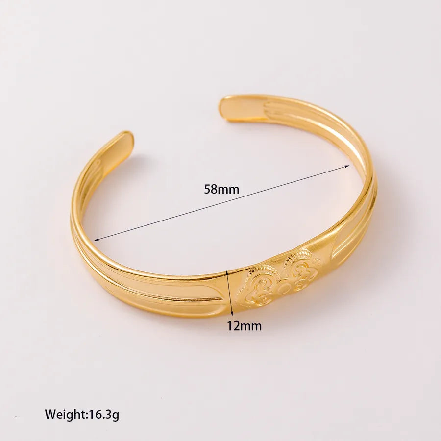 18K Gold Geometric Open Hand Bracelet YM001