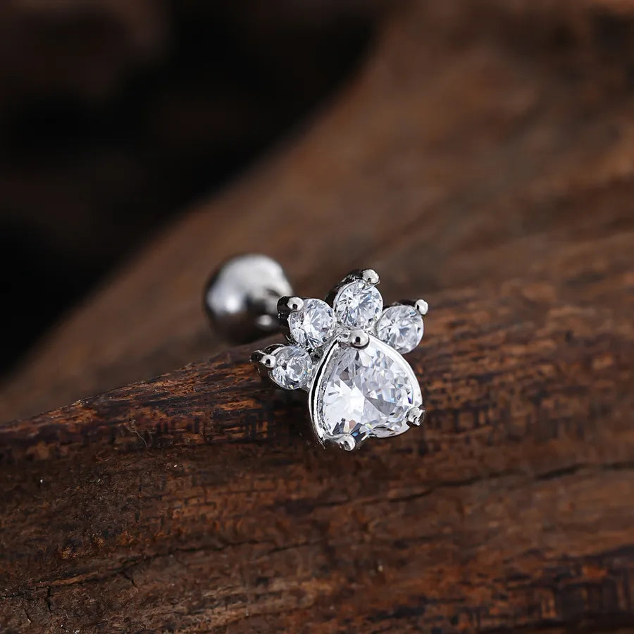 Stainless Steel Zirconia Stud Earrings 3447 Silver Ear Studs