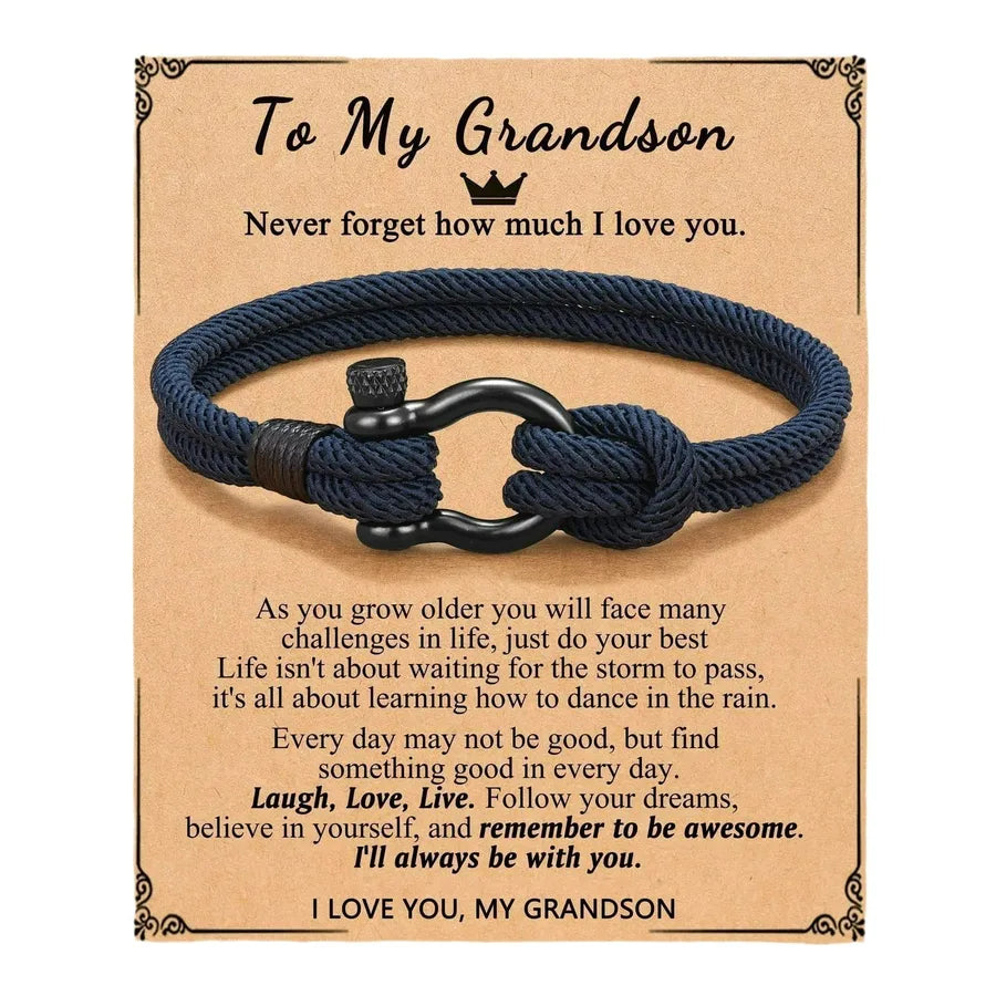 Black Milan Rope Bracelet with Horse Hoof Clasp