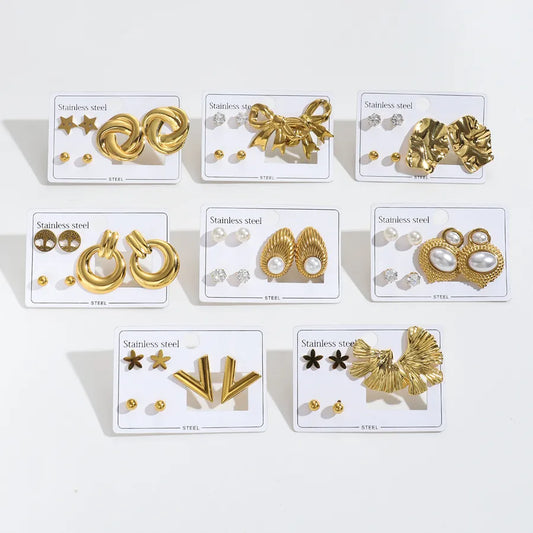 Butterfly Knot Geometric Stud Earrings