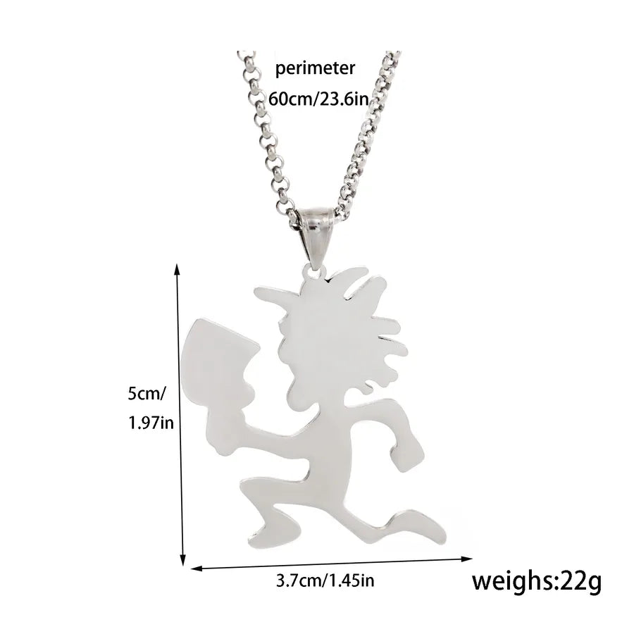 18K Gold Plated Chopper Pendant Necklace 60cm Silver Knife and Ax Hand Necklace a