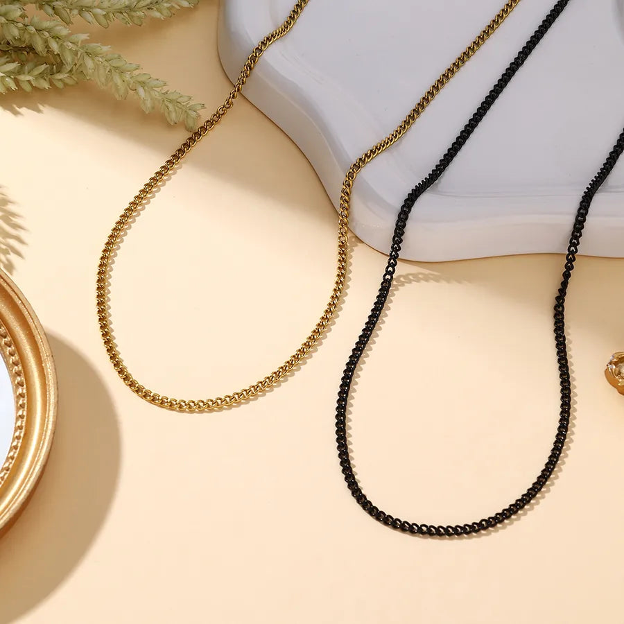 18K Gold Plated Geometric Stainless Steel Chain