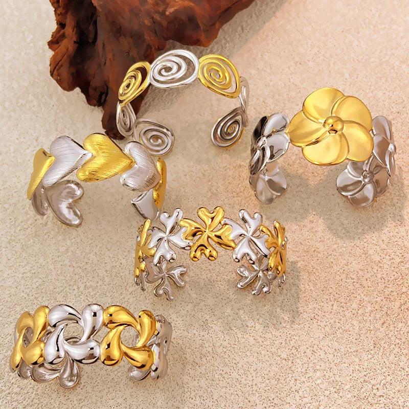 Gold & Silver Stainless Steel Adjustable Bracelet