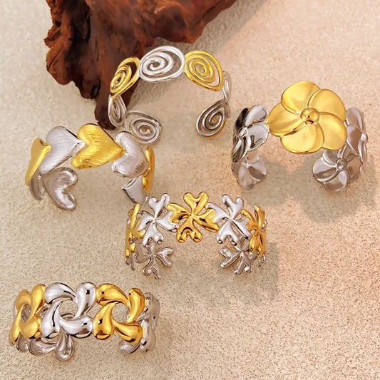 Gold & Silver Stainless Steel Adjustable Bracelet