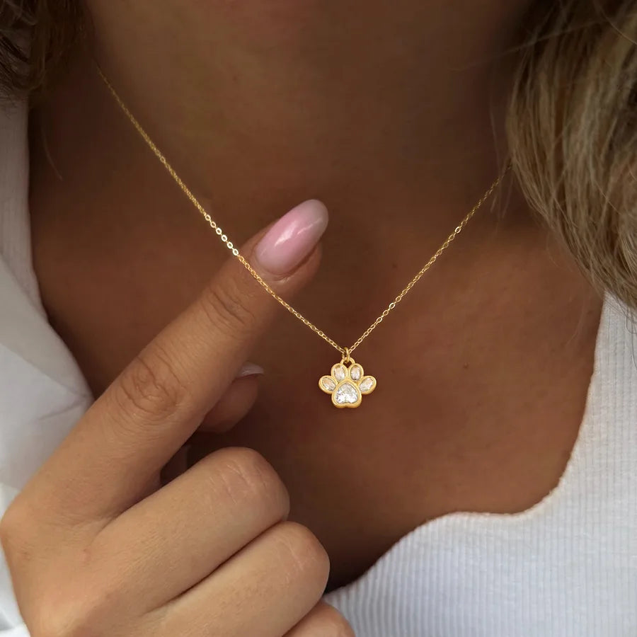 Gold Cat Claw Pendant Necklace – Stainless Steel