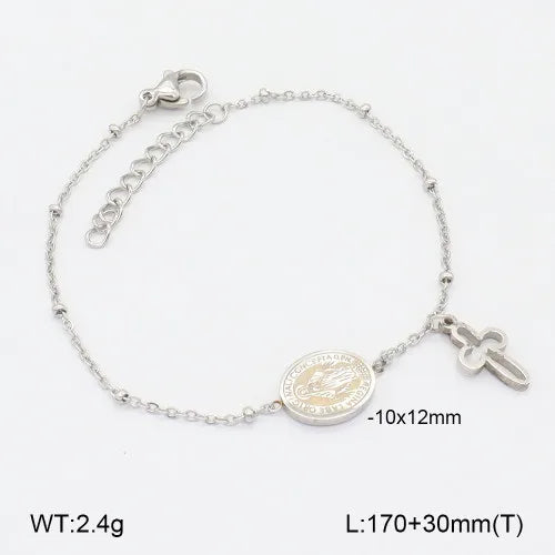 Vintage Gold Cross Stainless Steel Bracelet