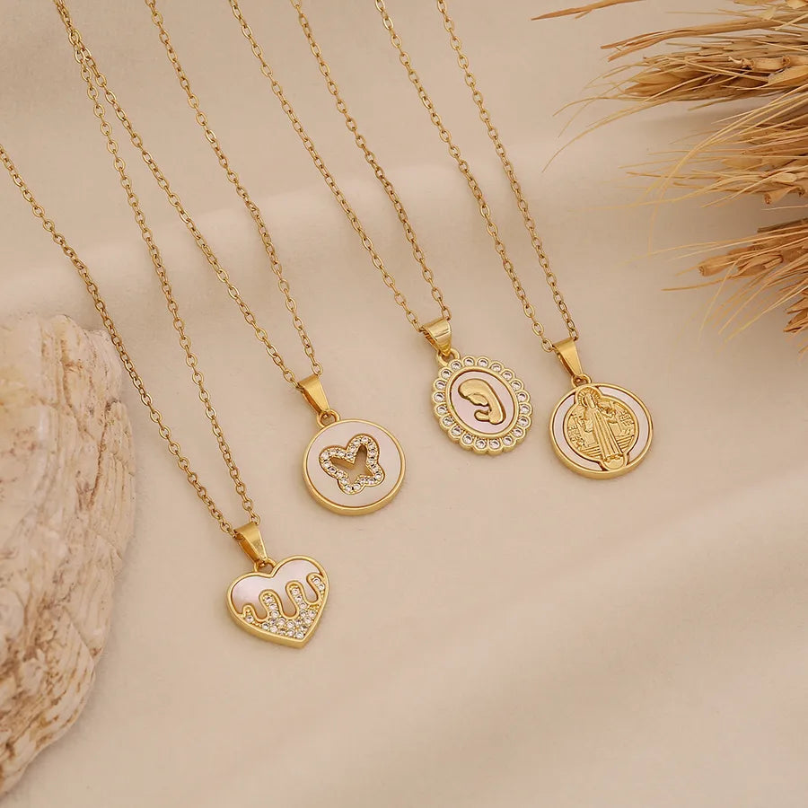 18K Gold Plated Cross & Butterfly Pendant Necklace