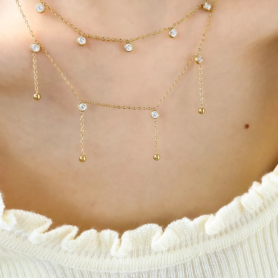 Minimalist Gold Titanium Steel Chain Necklace