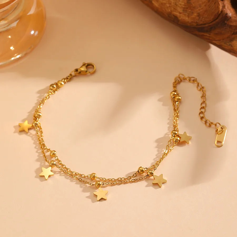 Gold Star Tassel Stainless Steel Bracelet