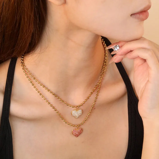 Gold Heart Pendant Necklace for Women