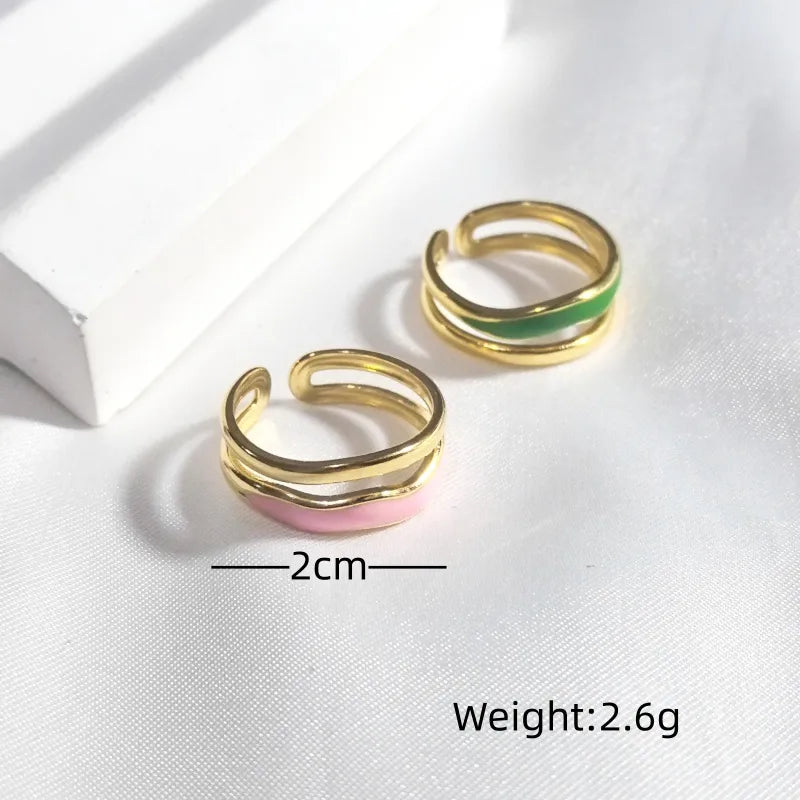 18K Gold Plated Open Curve Stainless Steel Ring