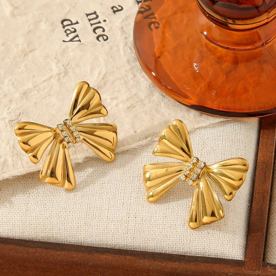 Butterfly Knot Titanium Stud Earrings