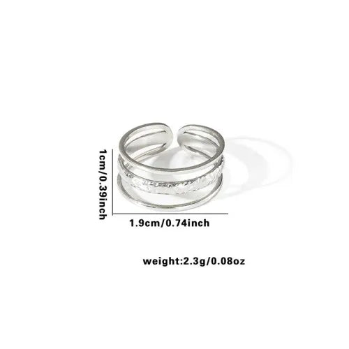 Titanium Steel Fish Tail Ring for Women Adjustable Opening TYR0425