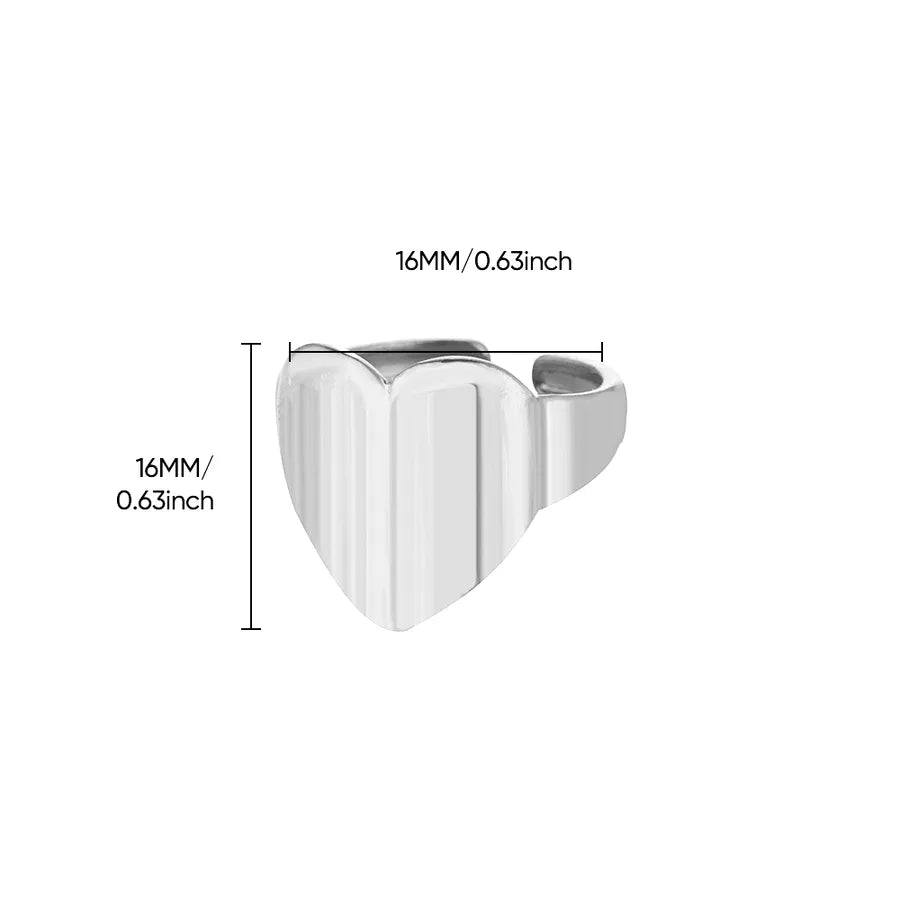 18K Gold Heart Ring – Stainless Steel, PVD Coated 2