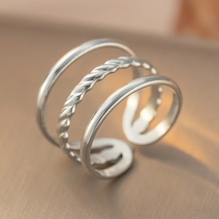 Titanium Steel Geometric Open Ring K400 Steel Color Ring Open