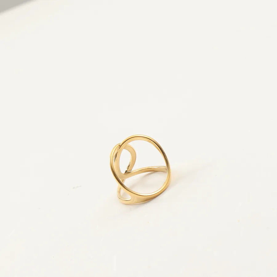 Gold Cross Statement Ring in Stainless Steel