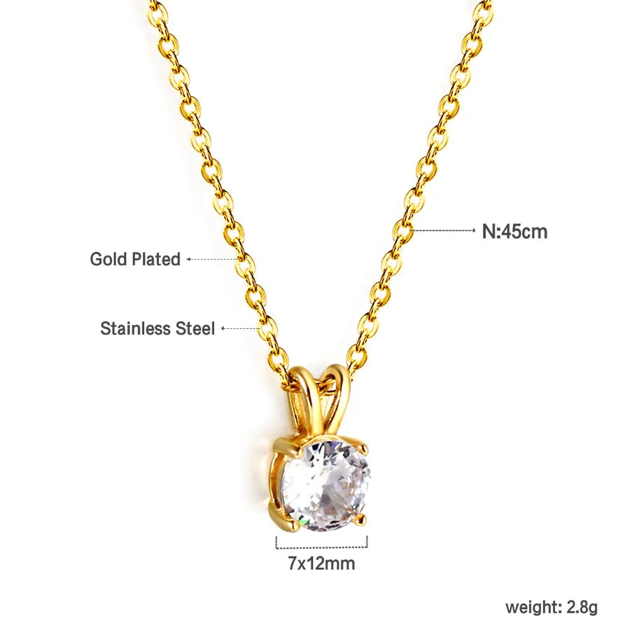 Gold Plated Geometric Diamond Pendant Necklace NE2B200AG