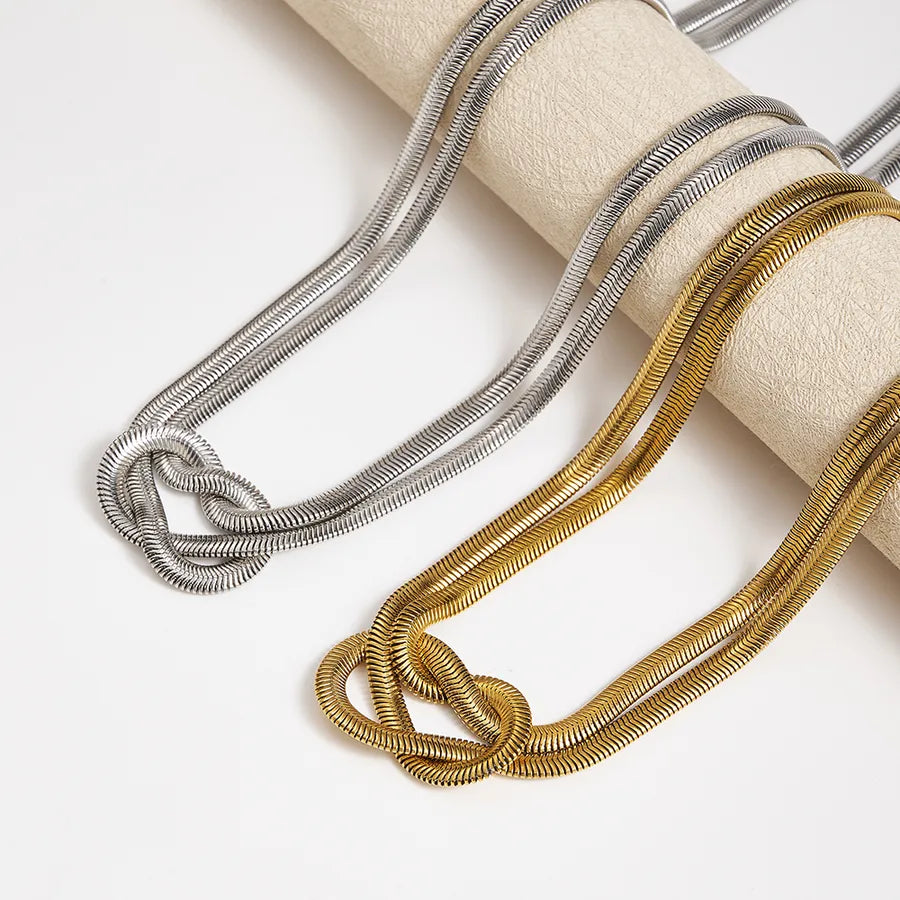 18K Gold Plated Knot Snake Chain Necklace