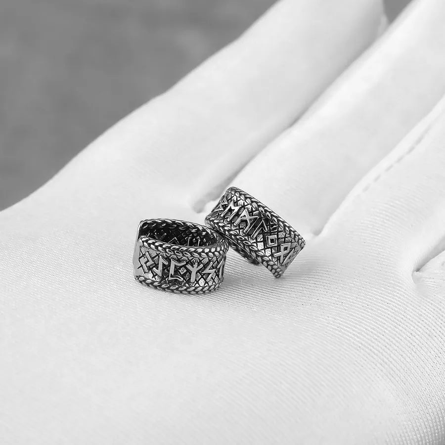 Viking Runes Titanium Steel Clip-On Earrings