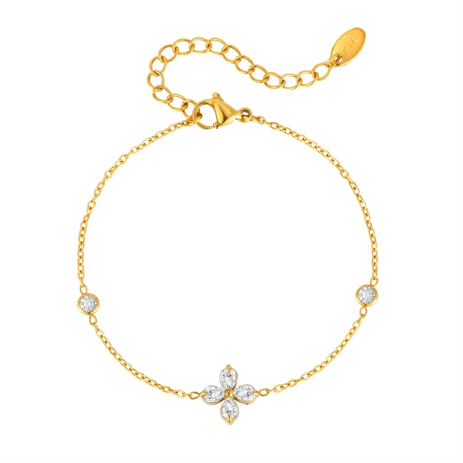 Elegant Zircon Flower Bracelet for Women
