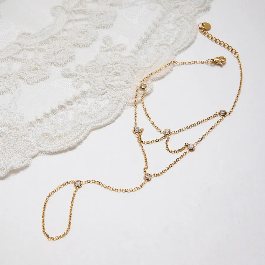 18K Gold Plated Tassel Finger Bracelet