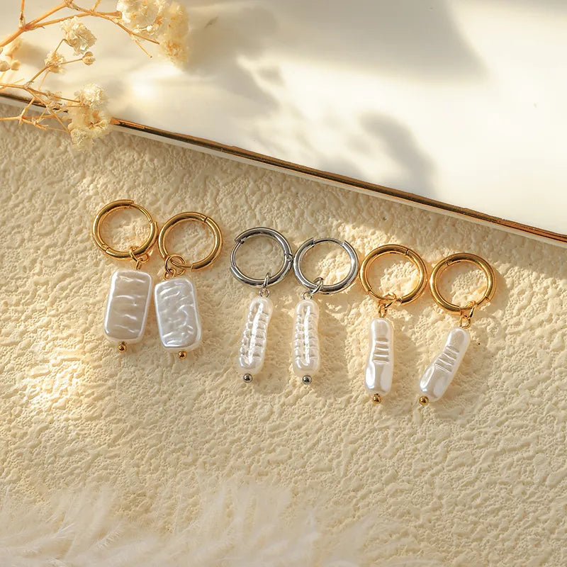 18K Gold Plated Geometric Tassel Hoop Earrings