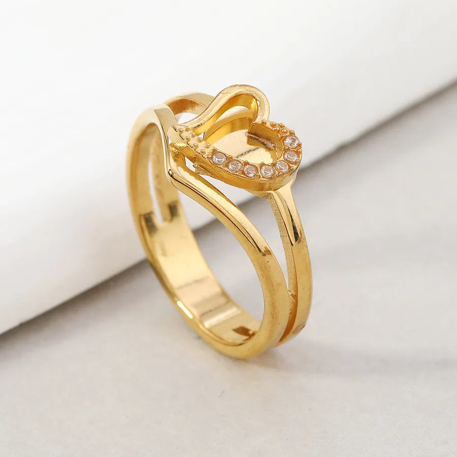 Gold-Plated Zodiac Diamond Ring for Women Average Size Love 7 Diamonds