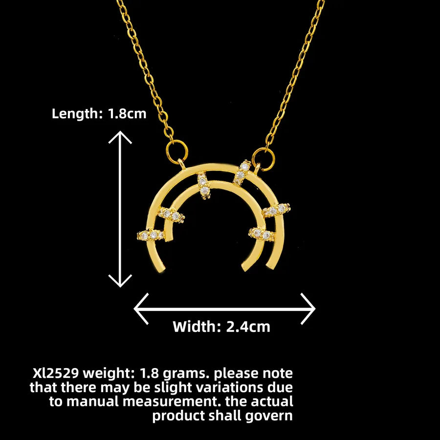 Butterfly & Whale Couple Pendant Necklace XL2529 Semi-Circular Arc Necklace Gold