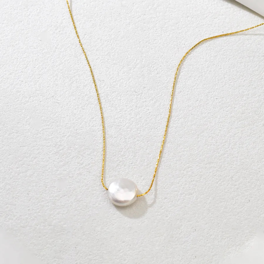 18K Gold Plated Pearl Stainless Steel Necklace