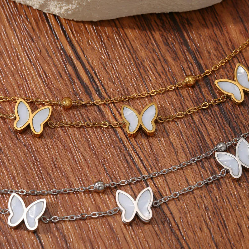 18K Gold Butterfly Pendant Necklace