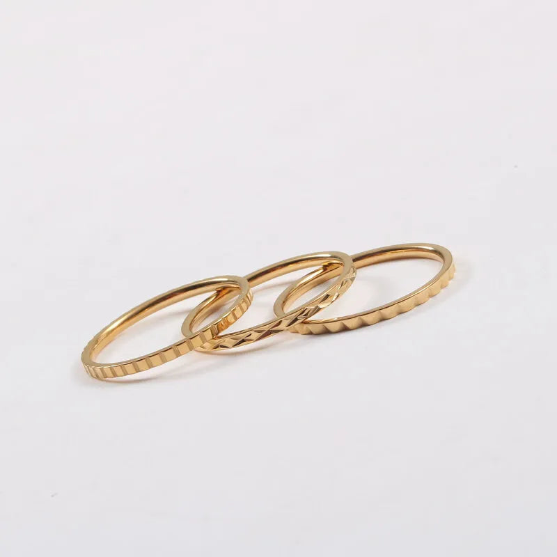 18K Gold Plated Titanium Steel Geometric Ring