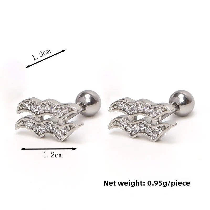 Zodiac Stone Gold Plated Stainless Steel Earrings