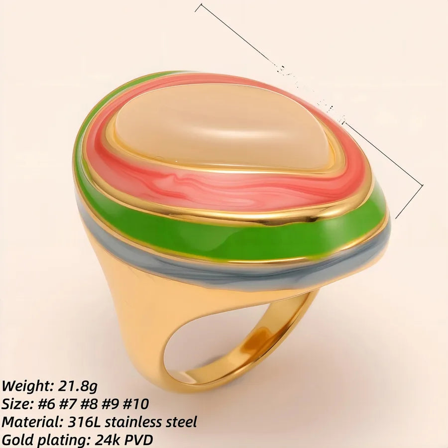 Couple Titanium Steel Rings with Quartz & Tiger Eye