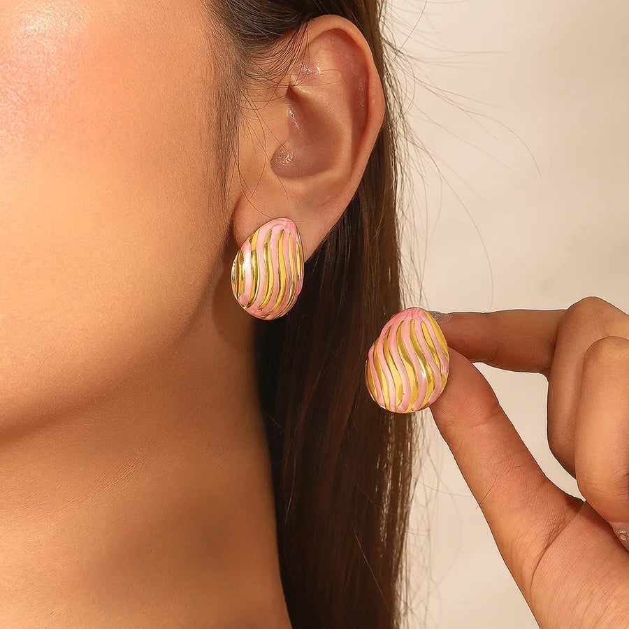 Gold Plated Titanium Steel Drop Earrings