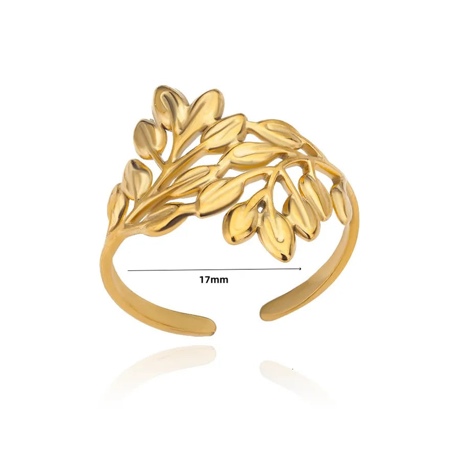 Gold Plated Palm Leaf Ring 2