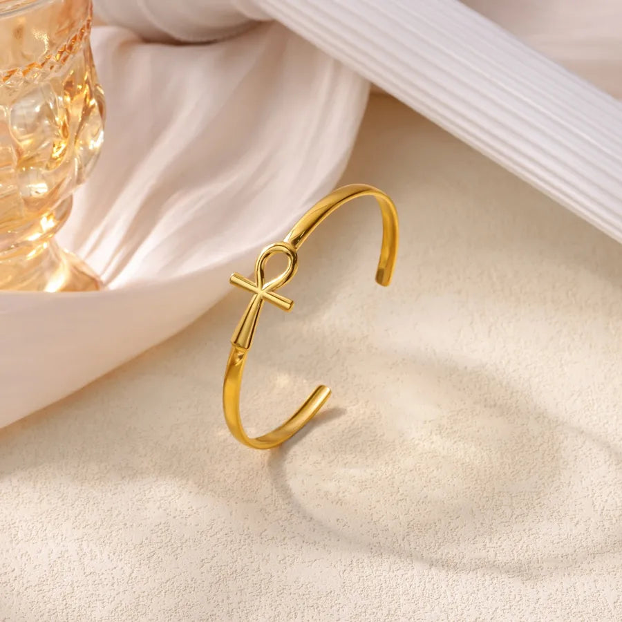 Gold Heart & Cross Mesh Bracelet for Women